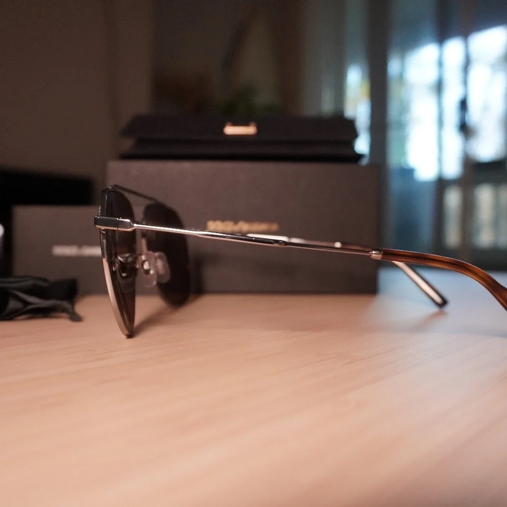 Dolce & Gabbana DG2296 silver and brown aviators